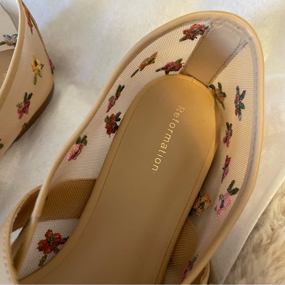 NEW Anthropologie Reformation Floral Embroidered Bethany Mesh Ballet Flats 7 US - Picture 11 of 12